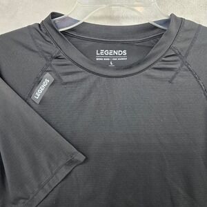 Legends Size Large Dash Short Sleeve Training Shirt Black Curved Hem